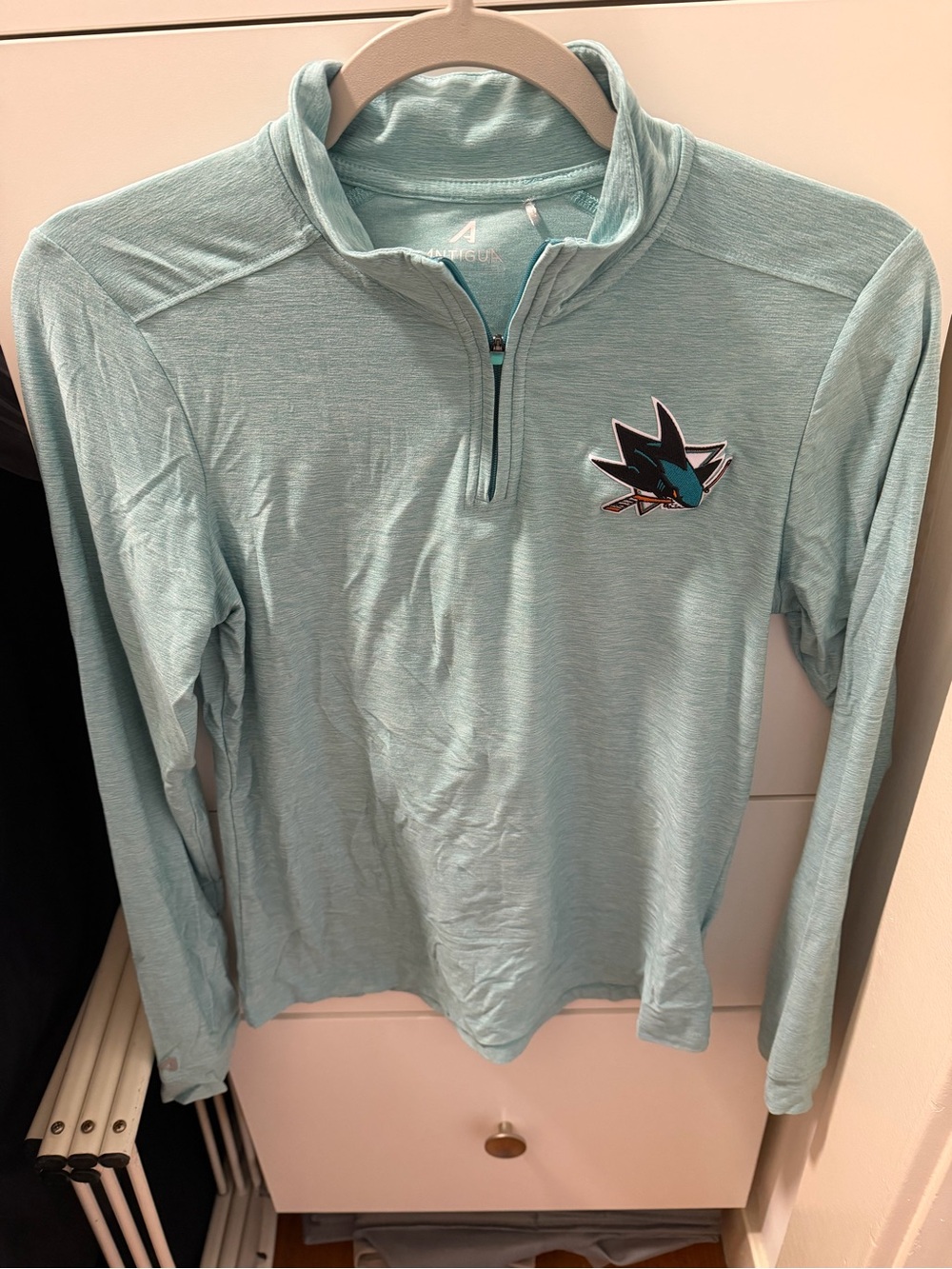 Women’s San Jose Sharks Mint Long-Sleeve 1/4 Zip Pullover